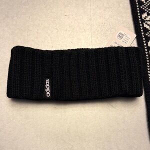 Adidas Black Ribbed Headband